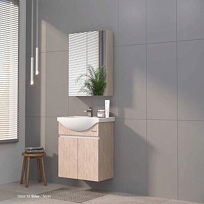 Shower Star Banyo Dolabı 80cm Sidon-Beyaz - SHOWER