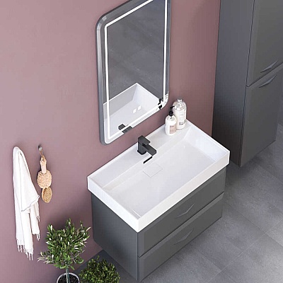 Shower Truva Banyo Dolabı 100cm Antrasit Gri - SHOWER
