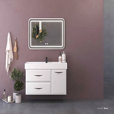 Shower Truva Banyo Dolabı 100cm Beyaz - SHOWER