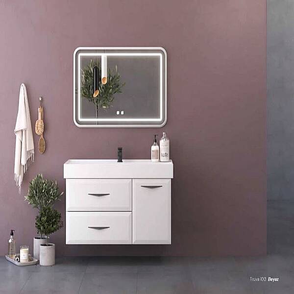 Shower Truva Banyo Dolabı 80cm Beyaz - 1
