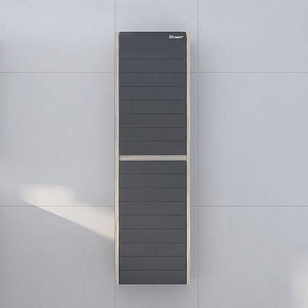 Shower Vesta Boy Dolabı 90cm Kanyon-Antrasit Gri - 2