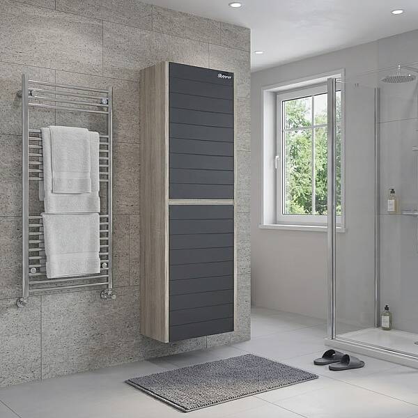 Shower Vesta Boy Dolabı 90cm Kanyon-Antrasit Gri - 1