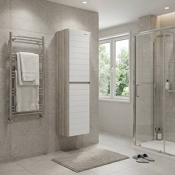 Shower Vesta Boy Dolabı 90cm Kanyon-Beyaz - 1