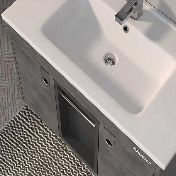 Shower Zaria Banyo Dolabı 85cm İrony-Siyah - 2