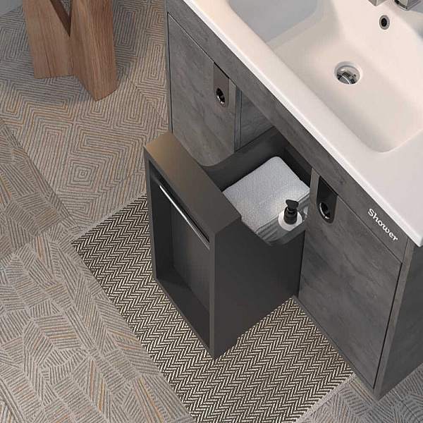 Shower Zaria Banyo Dolabı 85cm İrony-Siyah - 3