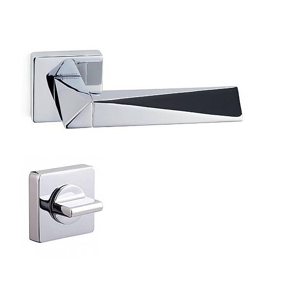 System Agate Kapı Kolu HA111RO11 CR - WC Rozet RO11W CR Krom - 1