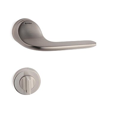  System Fortuna Kapı Kolu HA136RO12 NB - WC Rozet RO12W NB Saten