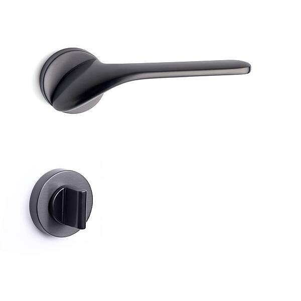 System Palma Kapı Kolu HA154RO12 BBN - WC Rozet RO12W BBN Füme - 1