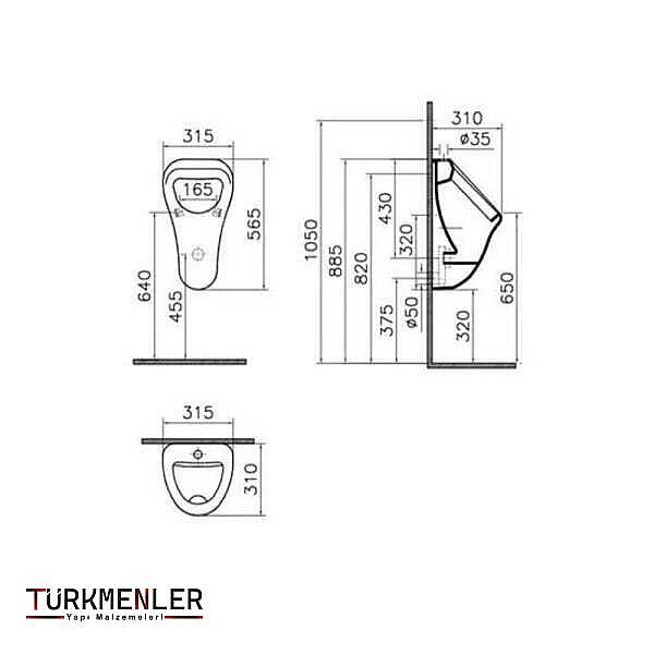 VitrA Arkitekt Pisuvar 6202L003-0198 - 2