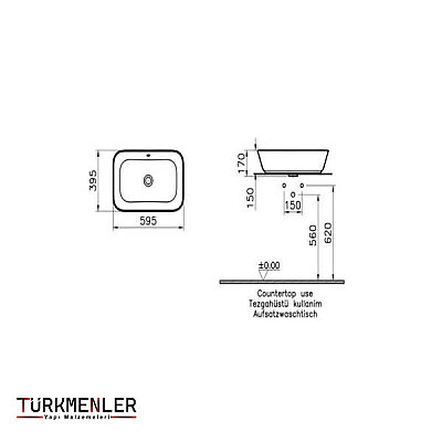 VitrA Geo Çanak Lavabo Dikdörtgen 7425B003-0016 - 2