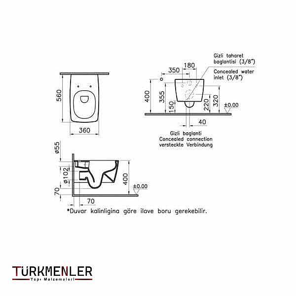 VitrA Metropole Rim-ex Asma Klozet 7672B003-0559 - 2
