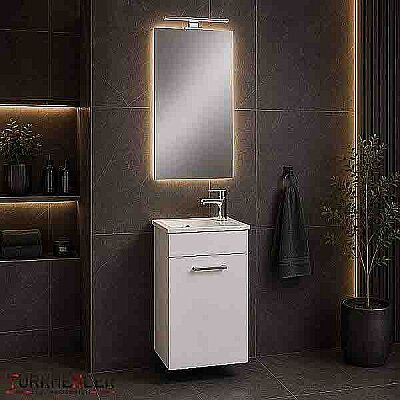 VitrA Vitra Mia 75022 Banyo Dolabı Takımı Seti Kapaklı 40 Cm Parlak Beyaz