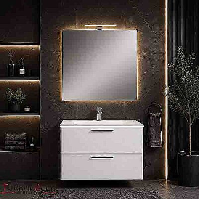 VitrA Mia 75024 Banyo Dolabı 80 Cm 2 Çekmeceli̇ Parlak Beyaz