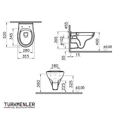 VitrA S20 Round Smoothflush Asma Klozet 7644L003-0850 - 2