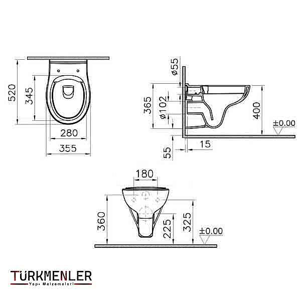 VitrA S20 Round Smoothflush Asma Klozet 7644L003-0850 - 2