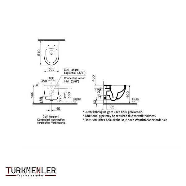 VitrA Sento Rim-ex Asma Klozet 7748B003-0559 - 2