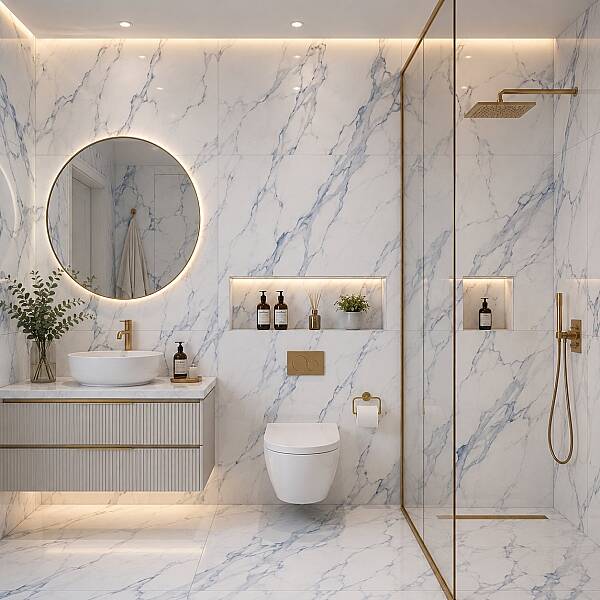 Yurtbay Seramik Calacatta Aqua Mavi Polished Rek. (60x120cm) - 1