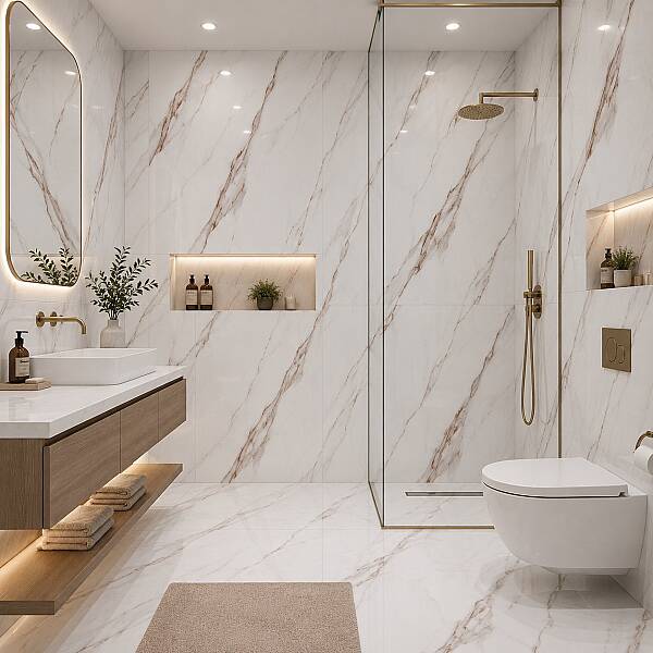 Yurtbay Seramik Calacatta Luxe Beyaz Polished Rek. (60x120cm) - 1