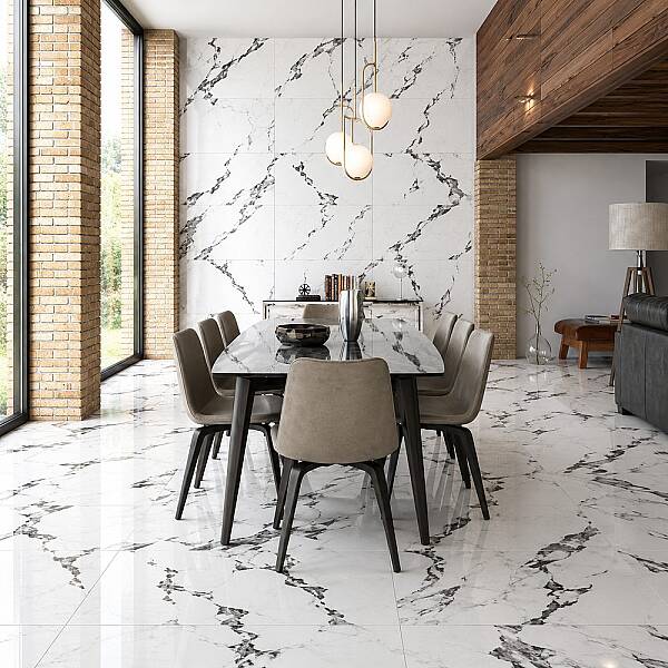 Yurtbay Seramik Panda Marble Beyaz Polished Sırlı Granit (60x120) - 1